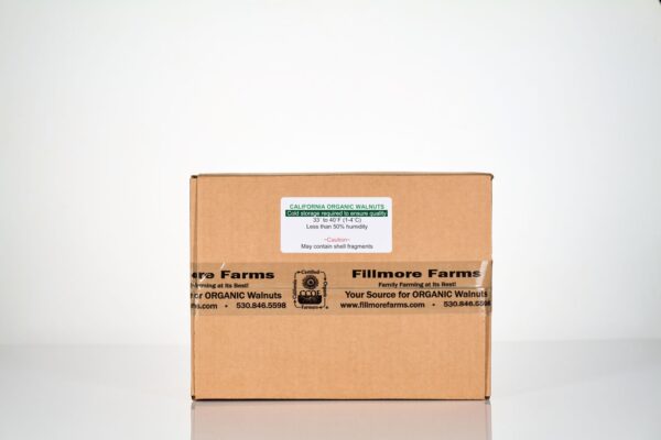 6 Pound Box of Raw Organic Walnuts Halves & Pieces Fillmore Farms